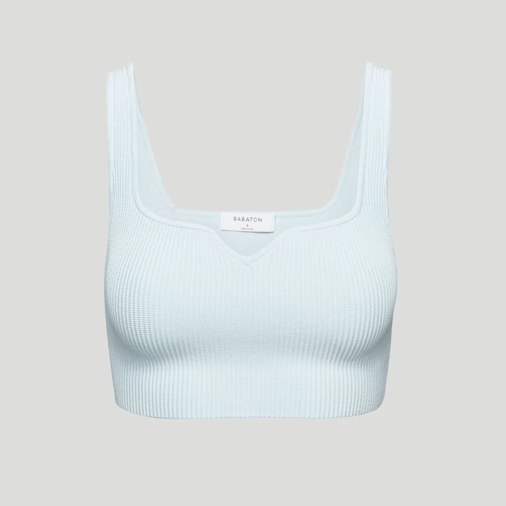Aritzia Babaton Sculpt Knit Notch Tank – Fluid Blue